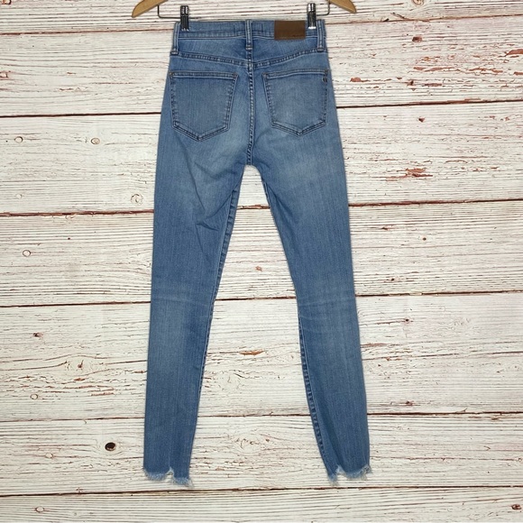 Madewell 9" Mid-Rise Skinny Jeans in Frankie Wash: Torn-Knee Edition Sz 24 - Picture 14 of 14